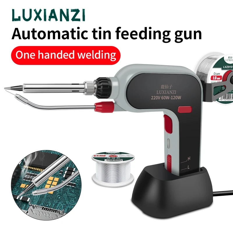 LUXIANZI 220V Electric Soldering Iron Gun 40-80W Automatic Send Tin Gun Hand-held Internal Heating Solder Welding Repair Tool