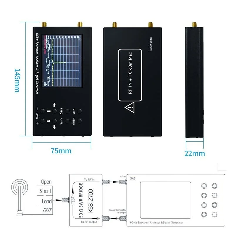 New PSA6 6GHz Portable Spectrum Analyzer Signal Genertor 3G 4G LTE CDMA DCS GSM GPRS GLONASS