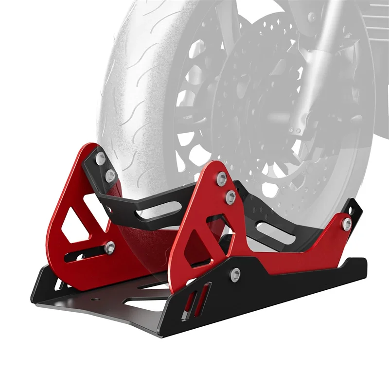 SU Motorcycle Trailer Heavy-duty IRON Front Wheel Stand Wheel Chock Upright For Mount Trailer Rack Parking Fixed Frame Dirt Bike