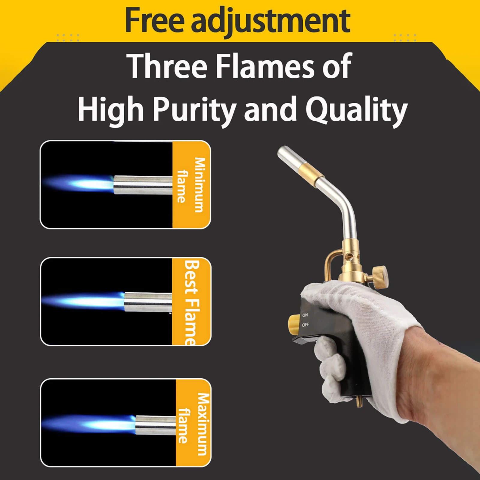 

1/3 Nozzle MAPP Propane Gas Welding Torches Blow Torch Welding Soldering Brazing Plumbing Tool Barbecue Cooking DIY Gas Burner