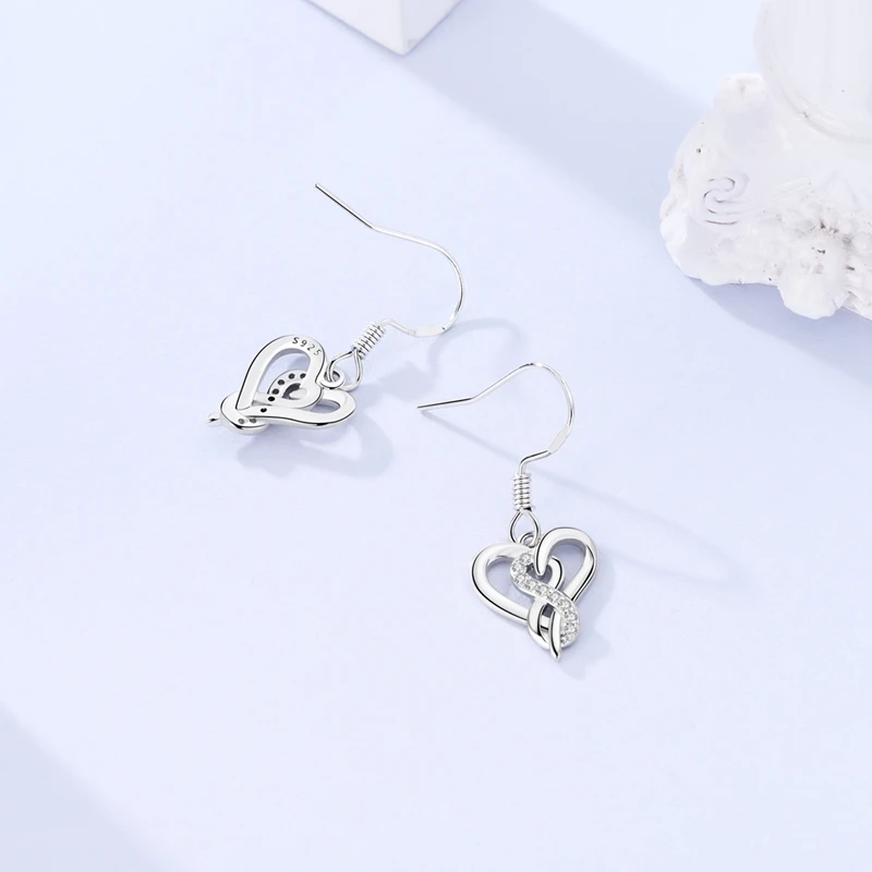 

925 Sterling Silver Earrings Women Love Unlimited Symbol Drop Earring For Anniversary Wedding Jewelry Gifts