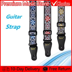 Embroidered Guitar Strap Stringed Instrument Accessories Acoustic Electric Bass Guitar Shoulder Belt Adjustable Music Parts