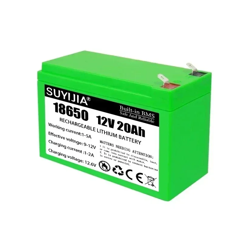 18650  12V  20Ah  Lithium Battery Pack12Ah 6Ah Built-in BMS 30A Solar Electric Vehicle Li-ion Electric Lighting Outdoor Battery