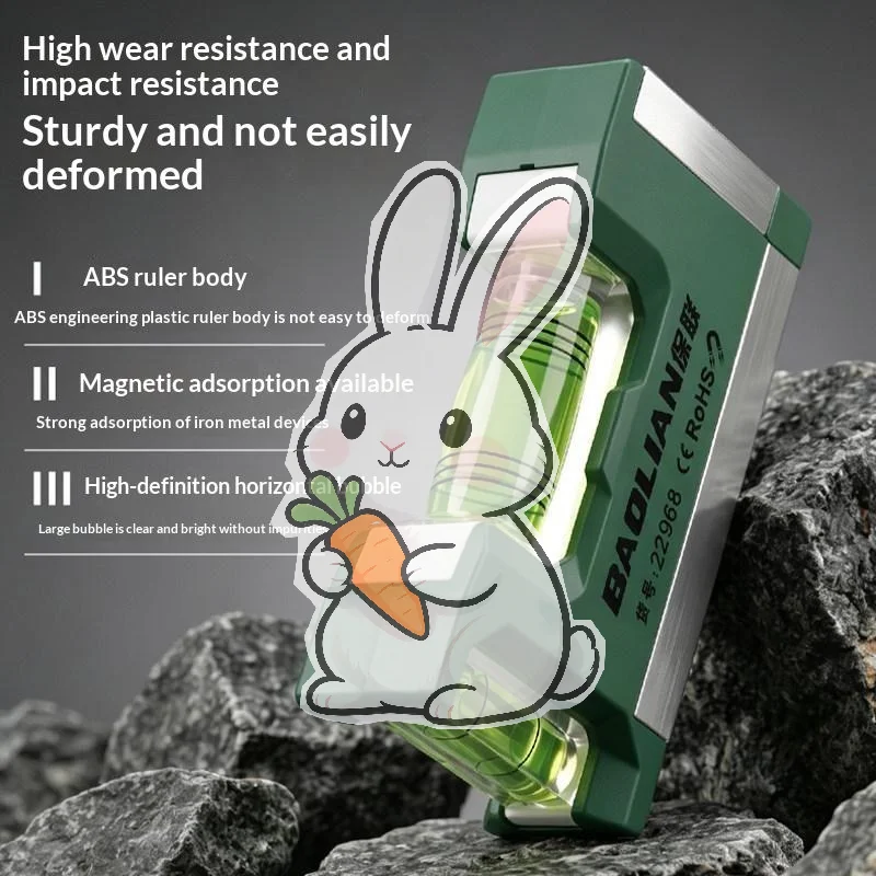 Magnetic Mini Spirit Level Compact Buckle Type for Narrow Space Installation Plumbing Electrical Repair Household Use
