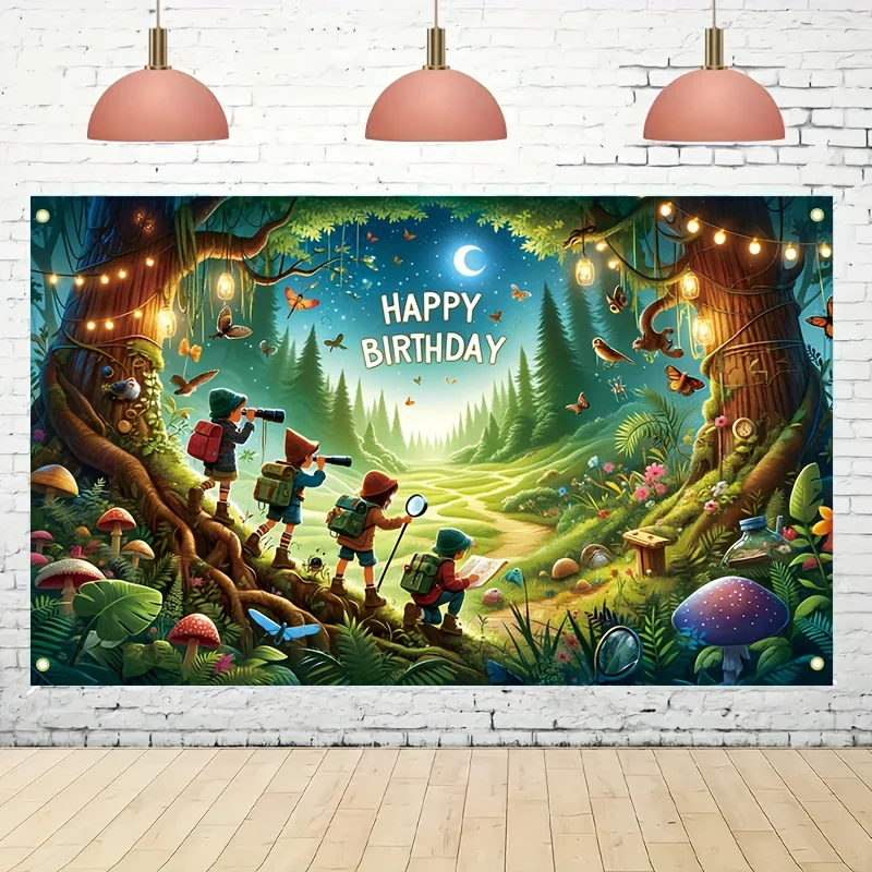 Enchanted Forest Photo Backdrop Fairy Tale Wonderland Backdrop Banner ​Kids Birthday Party Baby Shower Photography Background