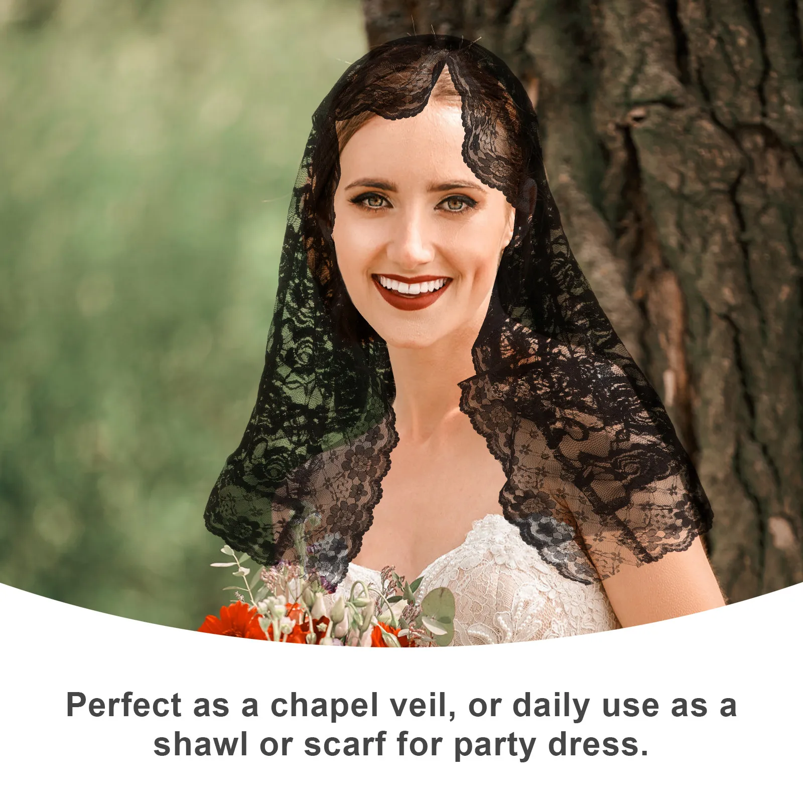 Embroidered Bridal Lace Veil Tulle Shawl Shoulder Length Classic Elegant Bride Headpiece Wedding Dress Accessory Scarf