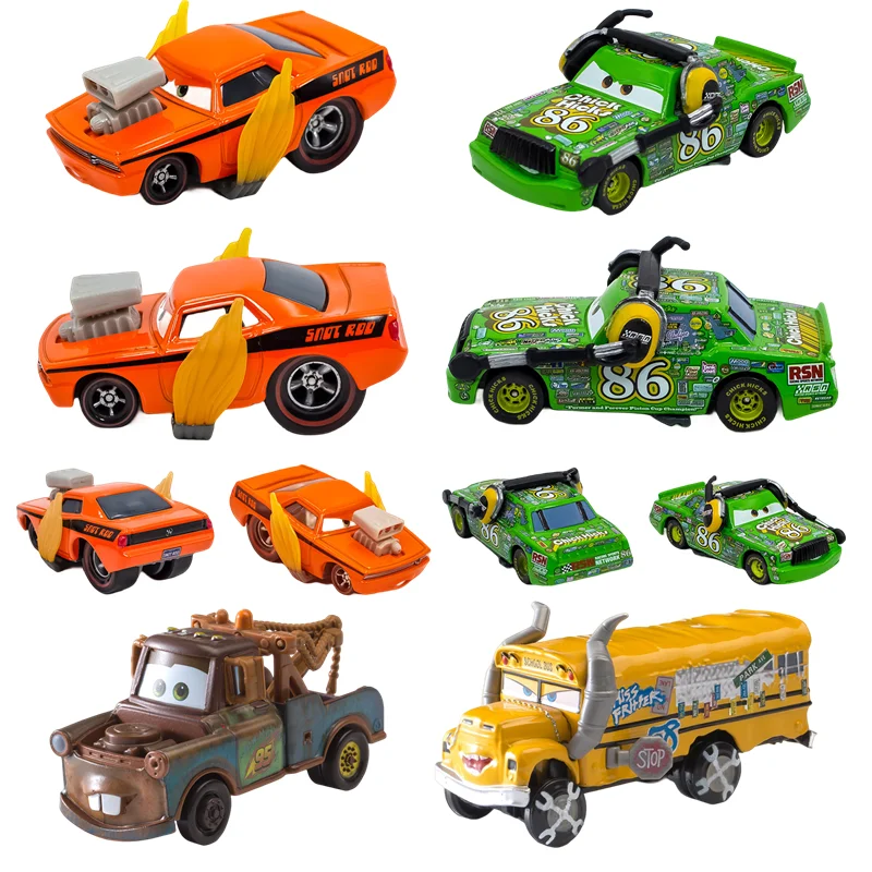 Disney Pixar Cars 2 3 Toy Lightning McQueen Mater Sheriff Fritter Alloy Metal Model Car 1:55 Metal Toys Vehicles Boy Kids Gift