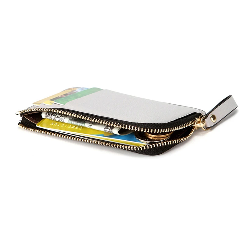 New PU Leather Zipper Pouch Coin Wallet  Mini Solid Multi-Cards Holder Short Purses Banknote Pocket Portable Small Money Bag
