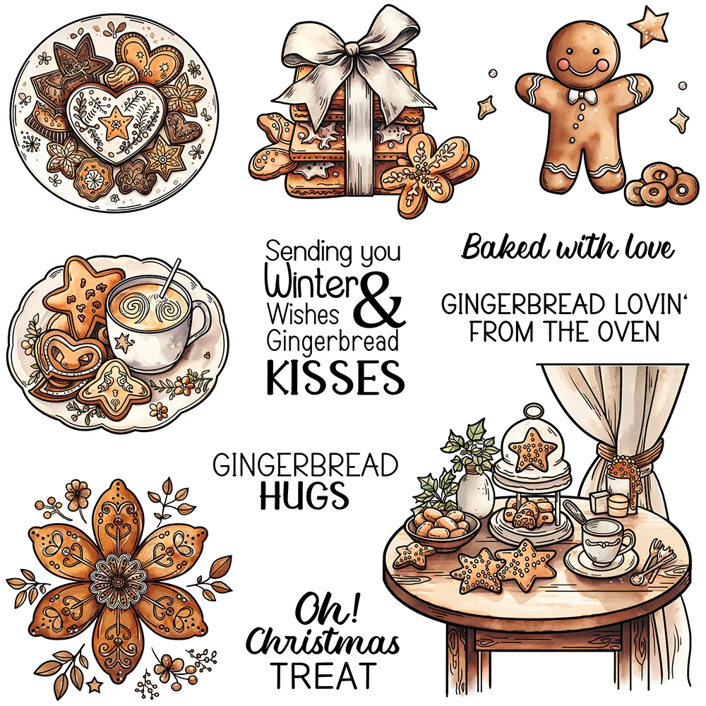 

Mangocraft Sweet Dessert Christmas Gingerbread Men Clear Stamps DIY Scrapbooking Supplies Silicone Stamps For Card Making Albums