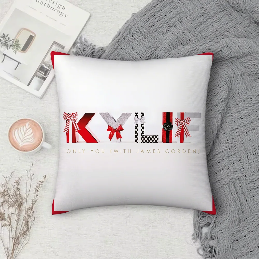 كايلي مينوغ كايلي عيد الميلاد كيس وسادة مربع على الوجهين الطباعة قصيرة أفخم غطاء وسادة أريكة وسادة غرفة نوم