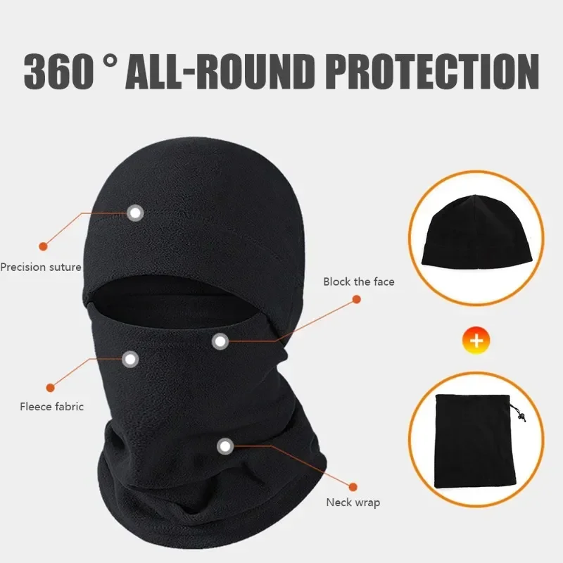 Winter Polar Coral Hat Fleece Balaclava Men Face Mask Neck Warmer Beanies Thermal Head Cover Tactical Military Sports Scarf Caps