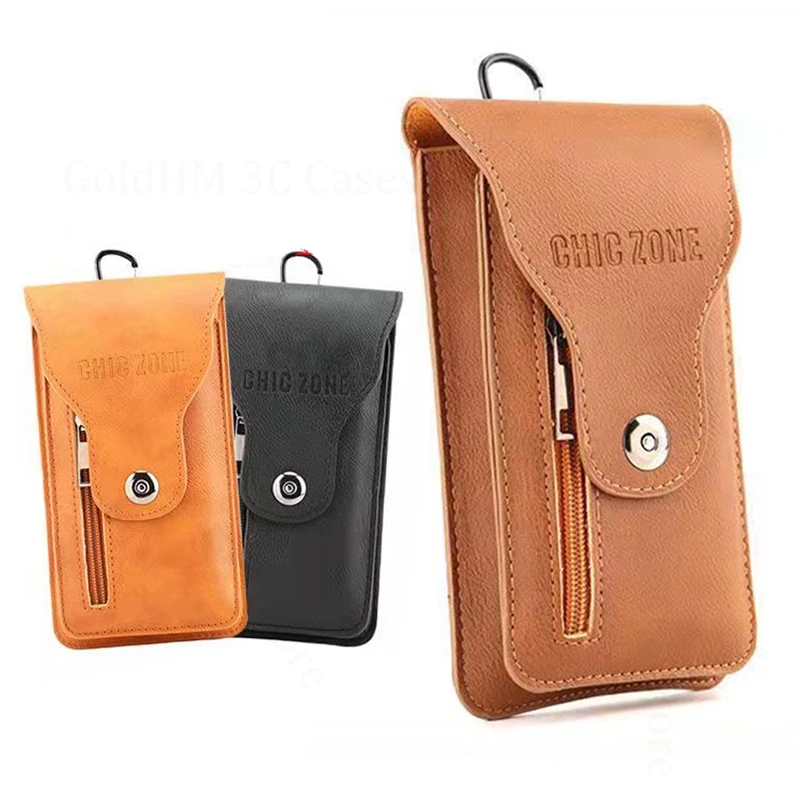 

Waist Bag For Poco F8 Ultra Wallet Phone Holster Pouch POCO F8 Pro F7 Ultra Card Belt Phone Leather Case Poco F7 F6 F5 F4 F2 Pro