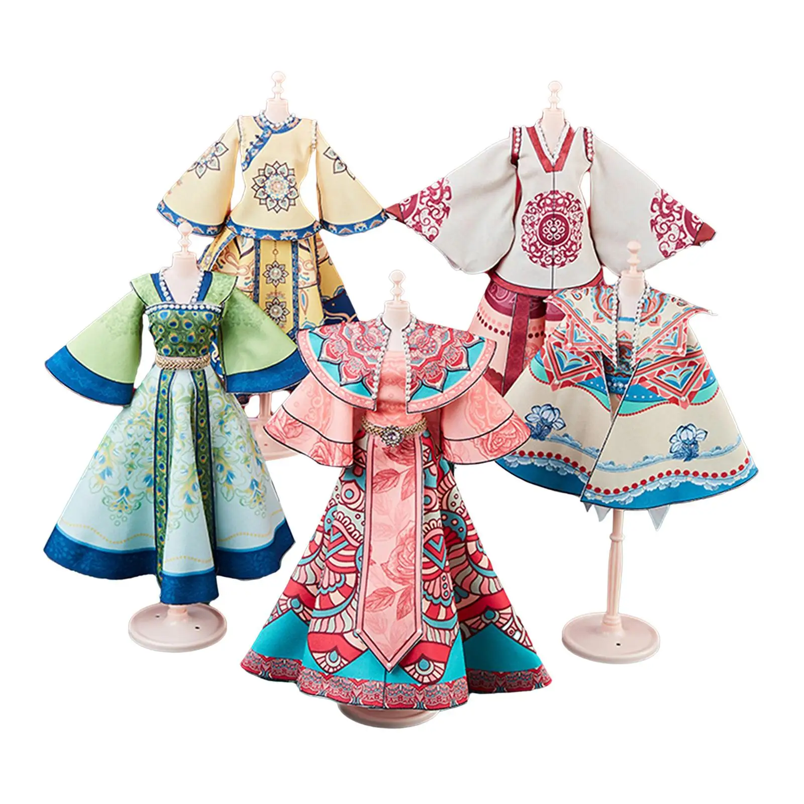 Fashion Design Kits voor kinderen Poppenjurk Maken Set 5-delige Hanfu-kleding DIY