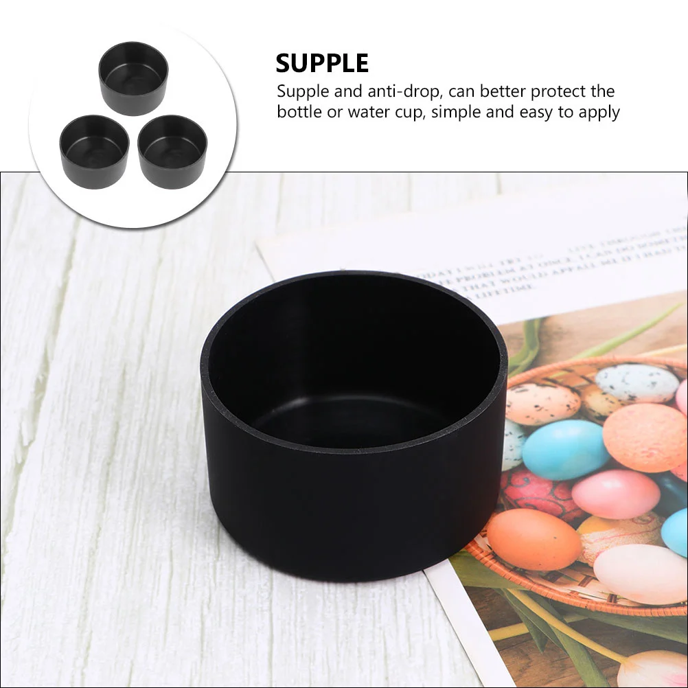 

3pcs Silicone Heat-Insulated Cup Cover Flexible Glass Water Bottle Sleeve Non-Slip Wear Resistant Protection For Kitchen Bar