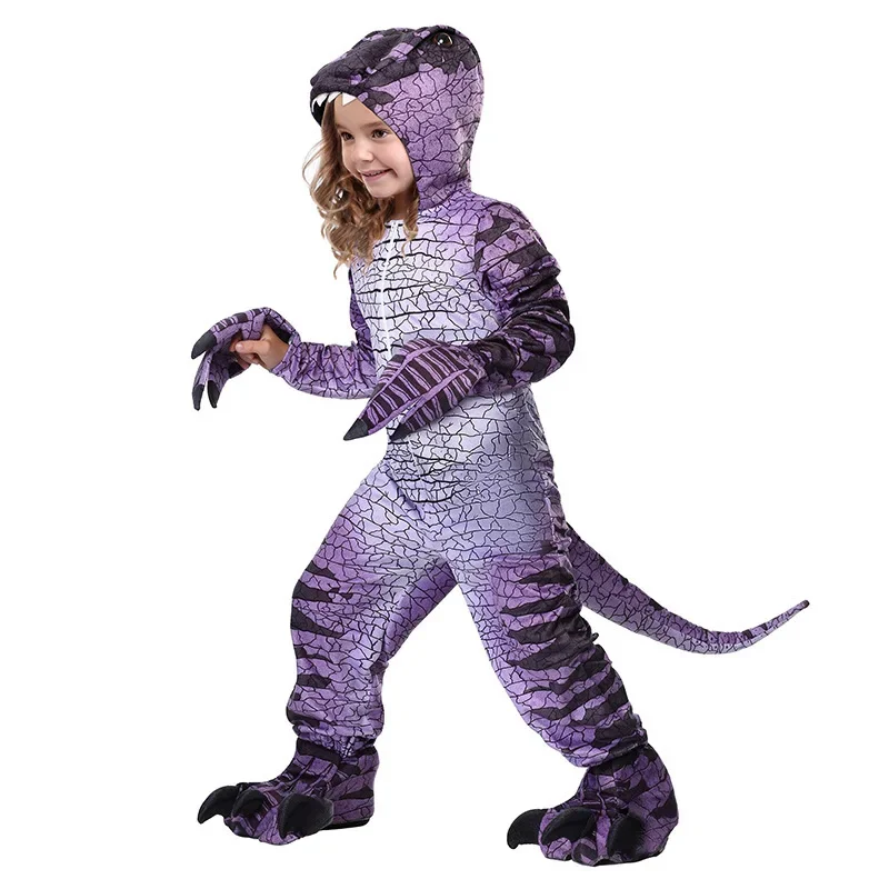 christmas Costumes Boys Girls Triceratops Cosplay Set Children Jumpsuit Halloween Carnival Props Purim Party Dinosaur for Kid