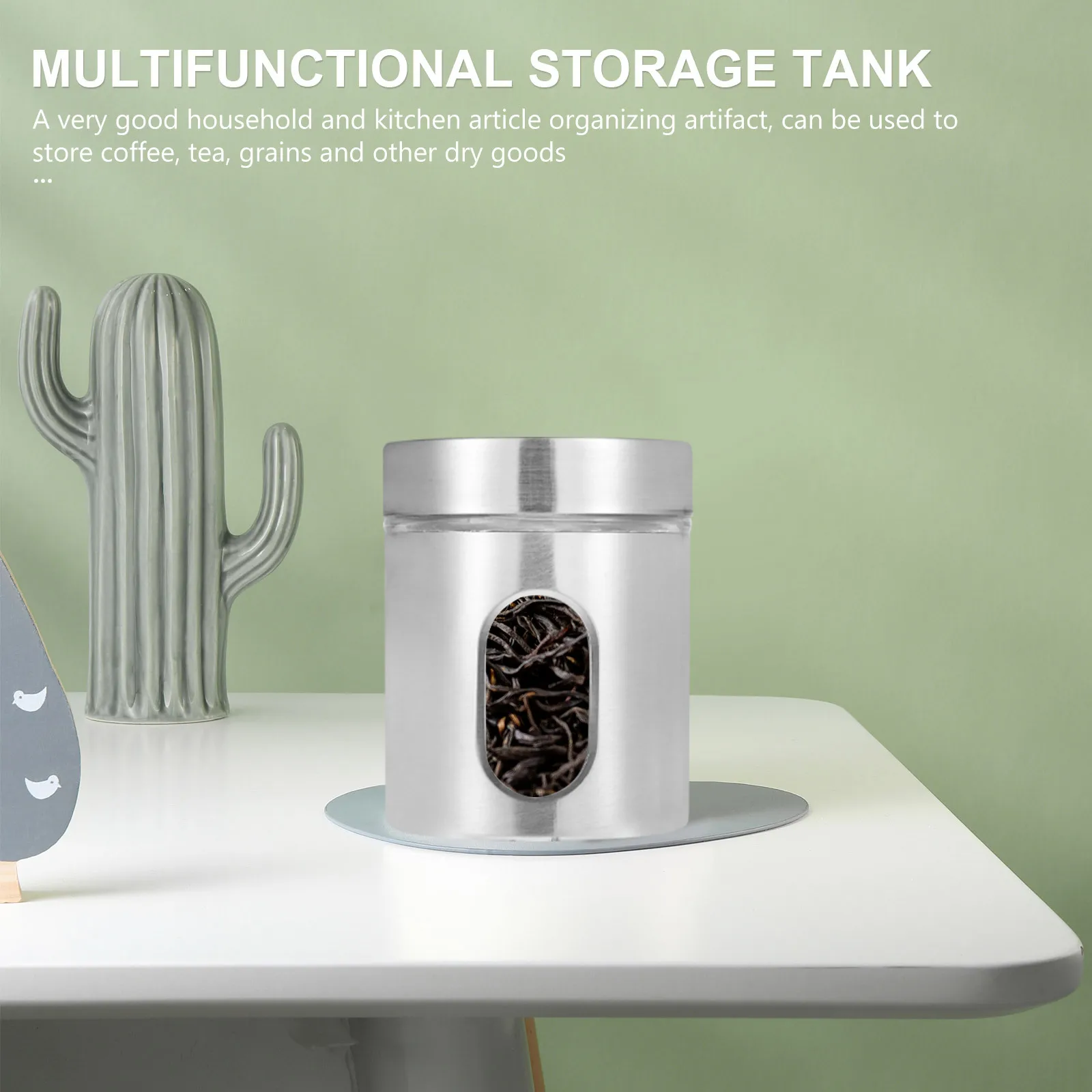 

1 pc Stainless Steel Storage Tank 304 Rust-Proof Kitchen Container For Coffee Tea Dry Food Sealed Jar Pantry Organizer Sundries