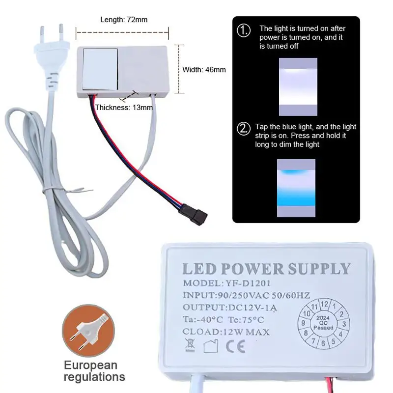 12V 1A For Led Light Mirror Headlight Bathroom Capacitance Sensor Module Bathroom Mirror Switch Touch Sensor