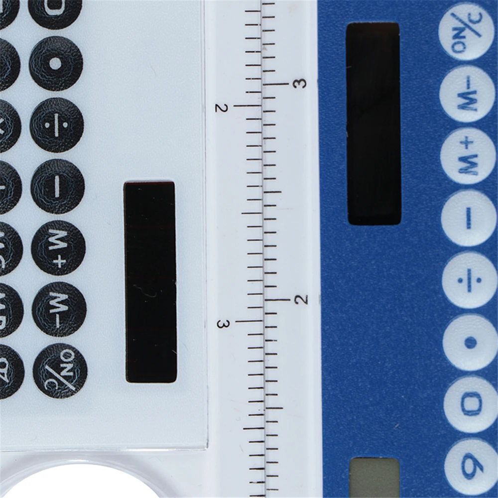 1 solar Mini Calculator, Multi-function Magnifying Glass, 10cm Ultra-thin Ruler Calculator, School Office Supplies, 5 Colors
