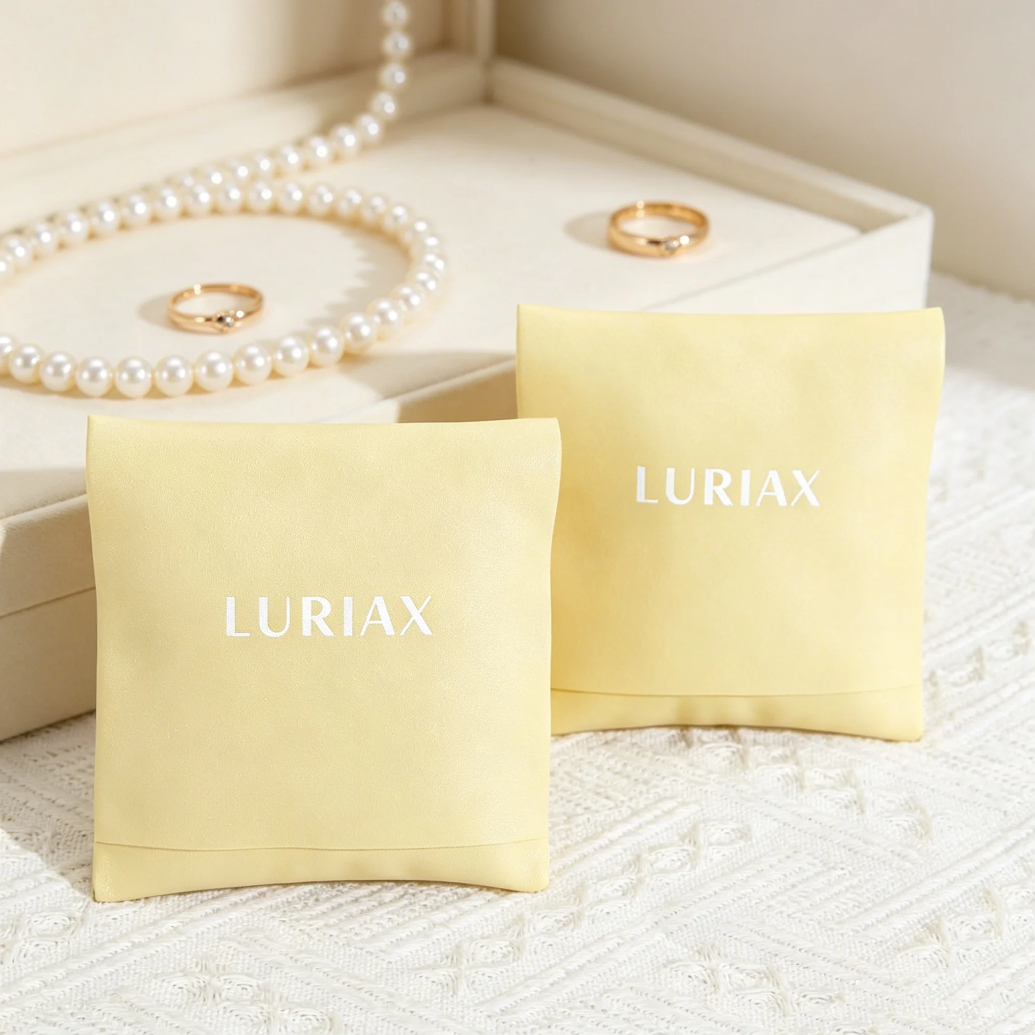 

50Pcs/Lot Hot Sale Blue Velvet Jewelry Envelope Pouch With Custom Logo Printed Custom Logo Printed Suede Earring Ring Necklace J