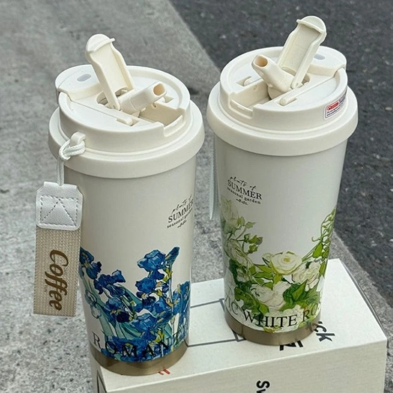 الفولاذ المقاوم للصدأ بهلوان فراغ قوارير معزول فناجين القهوة مانعة للتسرب غطاء السفر القدح ل كوب قارورة عازلة للشاي زجاجة ماء حراري #4