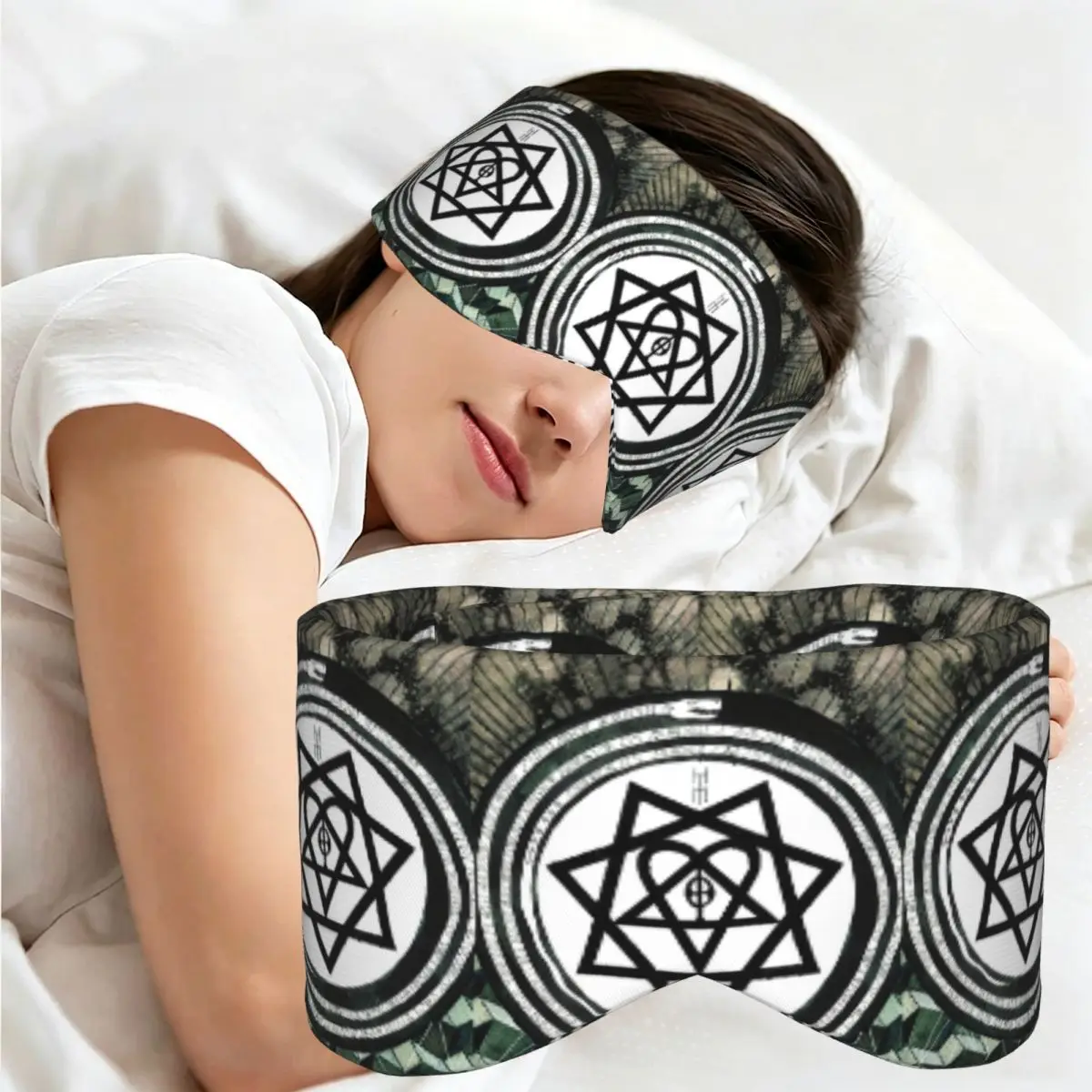 Him Band Album Heartagram Ville Valo Cool sleep mask Portable Eye Cover for Girls Boys Travel Party Gift Eyeshade eyepatch