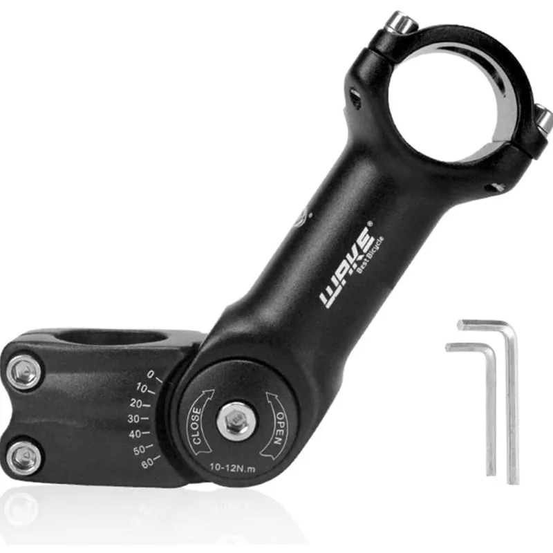 

CYSKY Adjustable Bike Stem 31.8 25.4 90mm/110mm/130mm 0-60 Degree Adjustable MTB Stem Bike Handlebar Stem Riser for Mountain