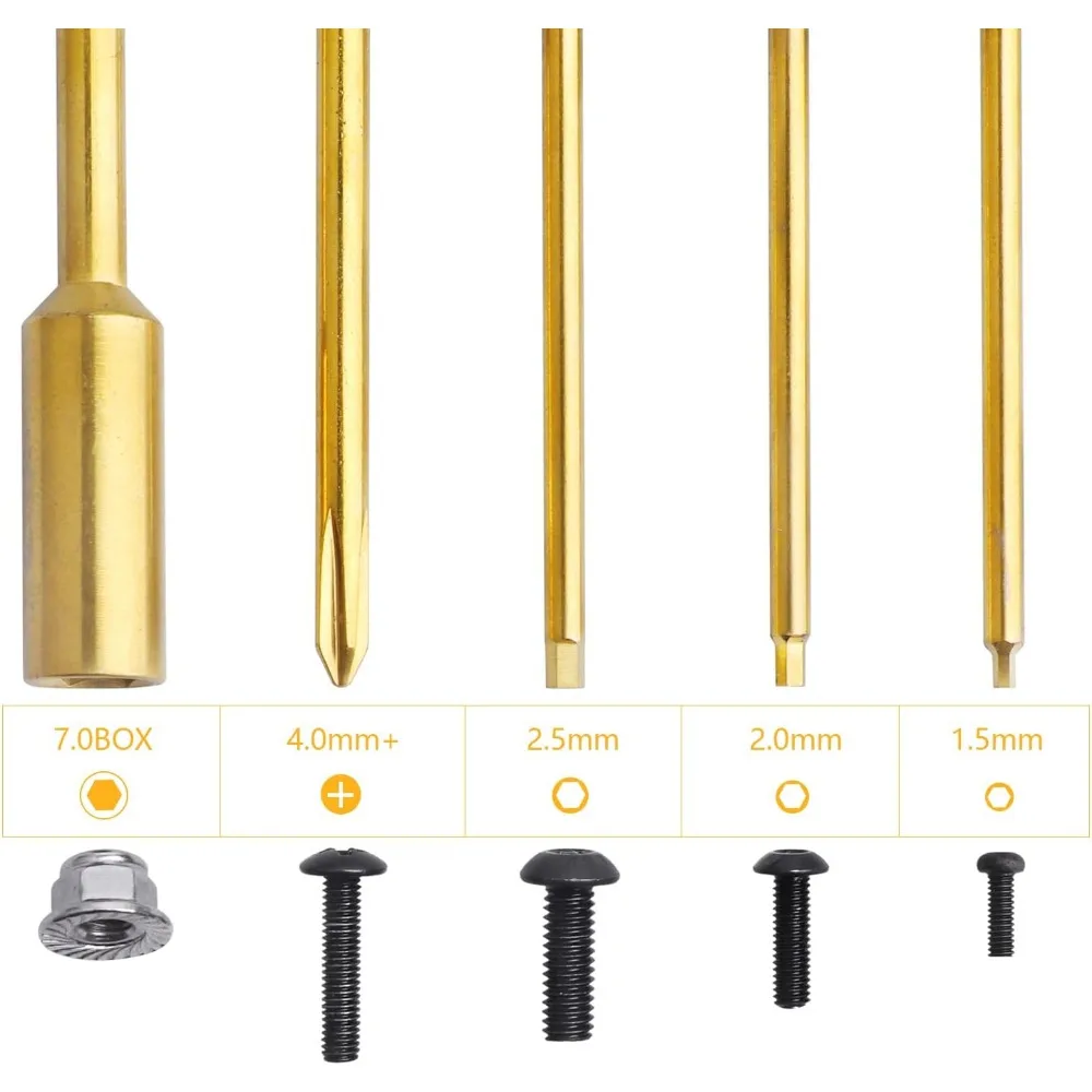 RC مفك عدة 5 في 1 عرافة سائق مجموعة 1.5 مللي متر 2.0 مللي متر 2.5 مللي متر ألين وجع بت ، فيليبس بت ، M4 قفل مفك الجوز أدوات إصلاح ل