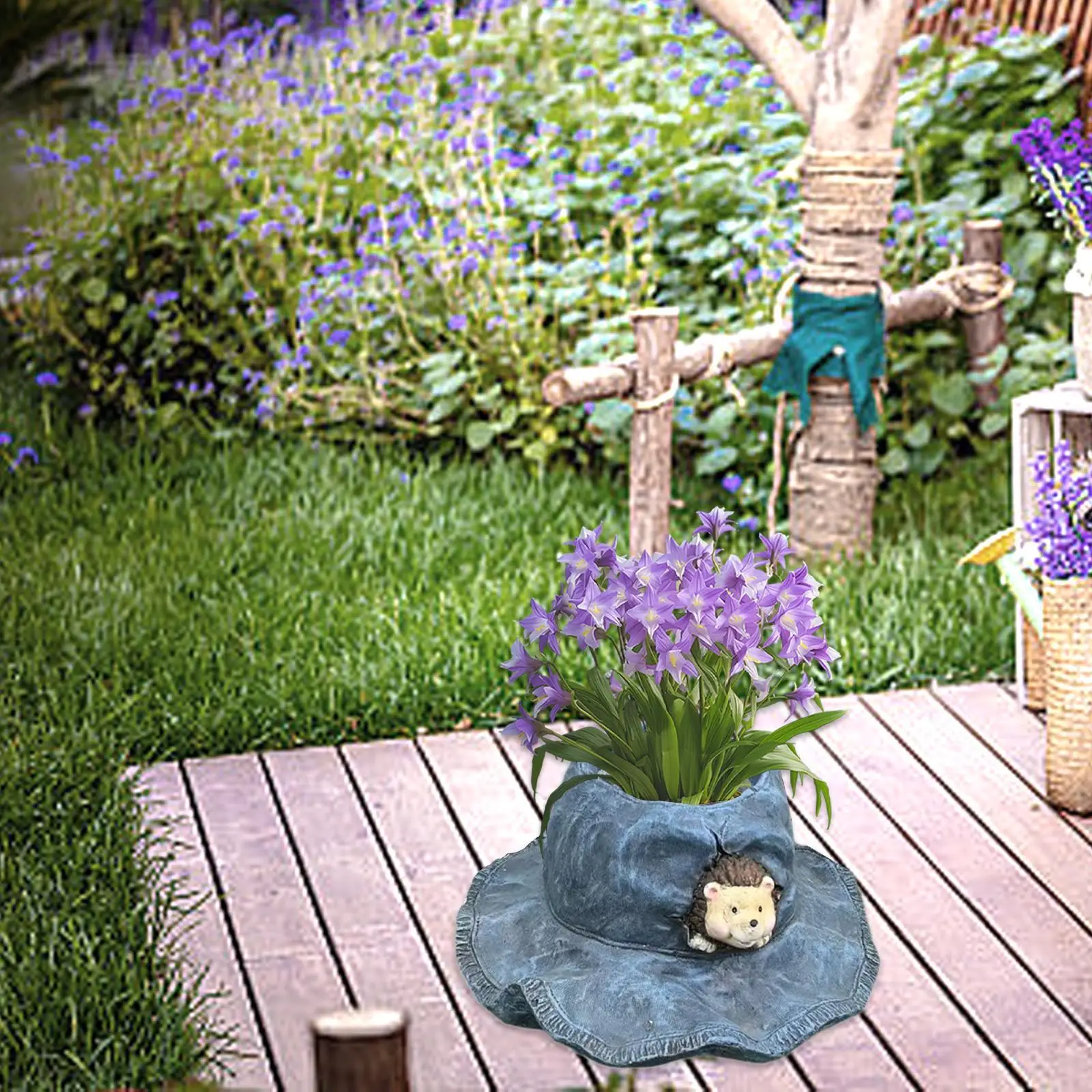 Hat Shape Flowerpot Decorative Planter Table Centerpiece Art Decor Plant Pot Plants Flower Container for Balcony Home Outdoor