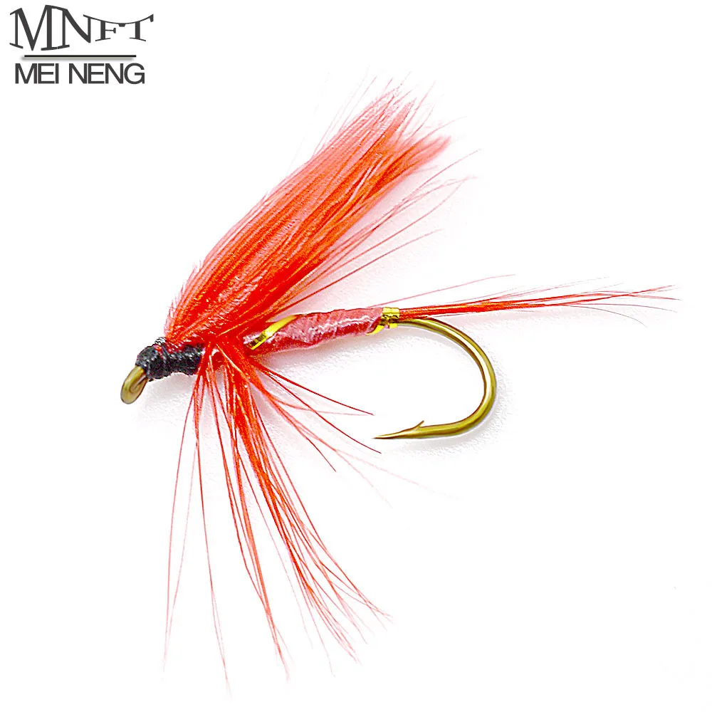 MNFT 10PCS Bait Fly Fishing For Trout Salmon Mayfly Lure Realistic Shape Red