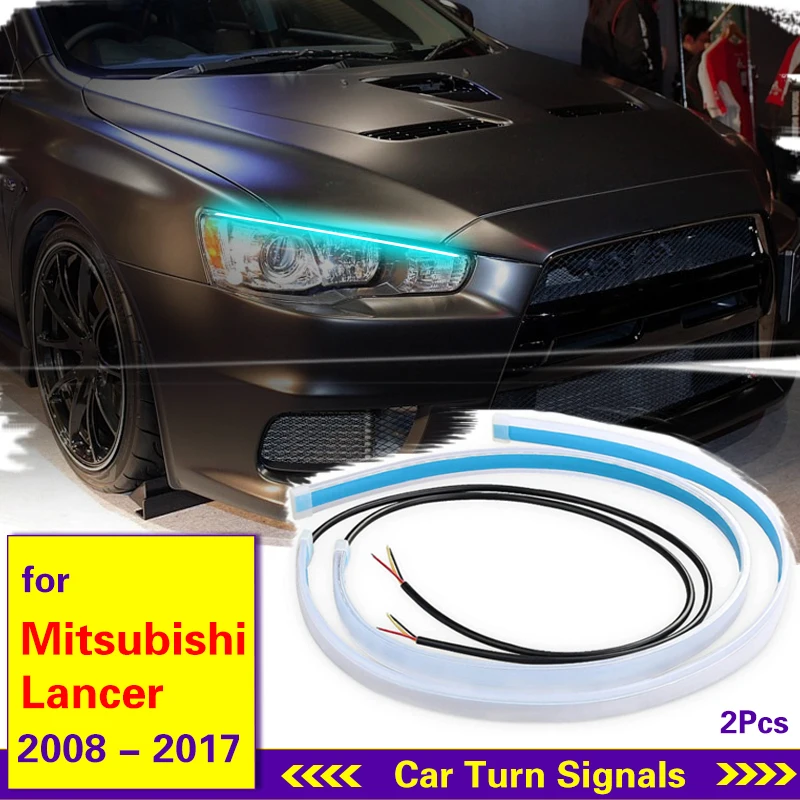 

Dynamic 2 PCS DRL Car Flexible LED Daytime Running Lights Turn Signal Lamp Headlight Waterproof For Mitsubishi Lancer 2008-2017