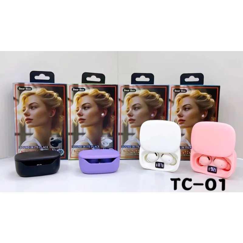 

New, popular, wireless, bluetooth headset tws slider in-ear headset 5.3 digital display super long battery life TC01