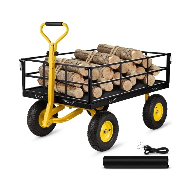 Capacity Trolley Truck With Removable Mesh Sides Convert Into FlatbedSteel Garden Mesh Truck Tool Trolley Tr