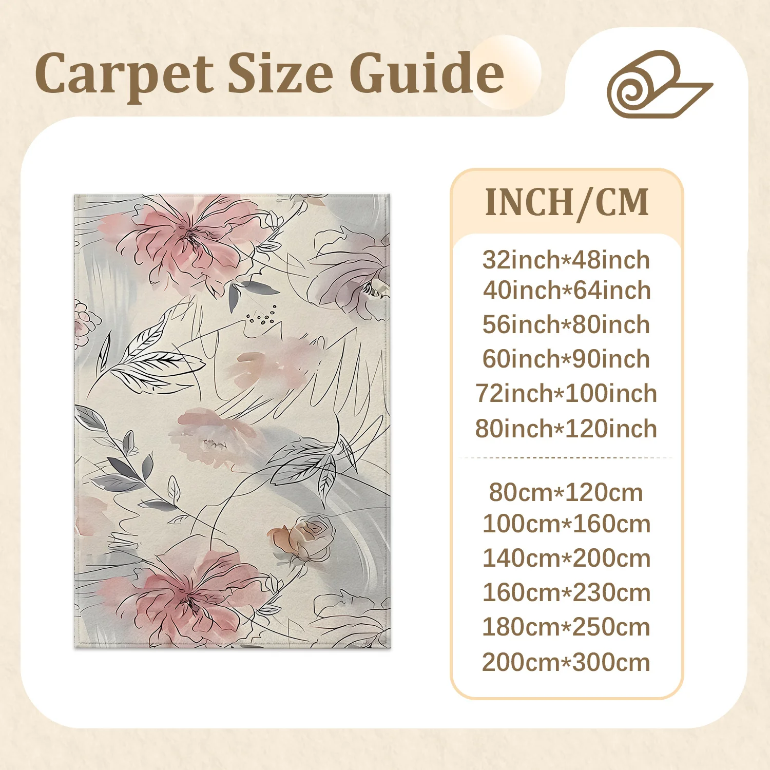 Large Indoor Area Rug, Soft Velvet Low Pile Non-Slip Dotted Backing, Machine Washable Abstract Blush Pink Gray Floral Rug for Living Room, Bedroom, Entryway Soft Home Decor