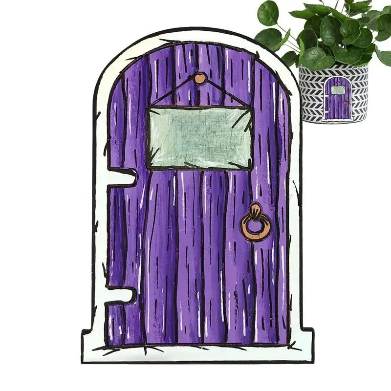 Fairy Door For Wall Mini Fairy Doors Wooden Elf Entrance Mini Fairy Doors Vintage Tree Decor Colorful Gnome Home Mystical