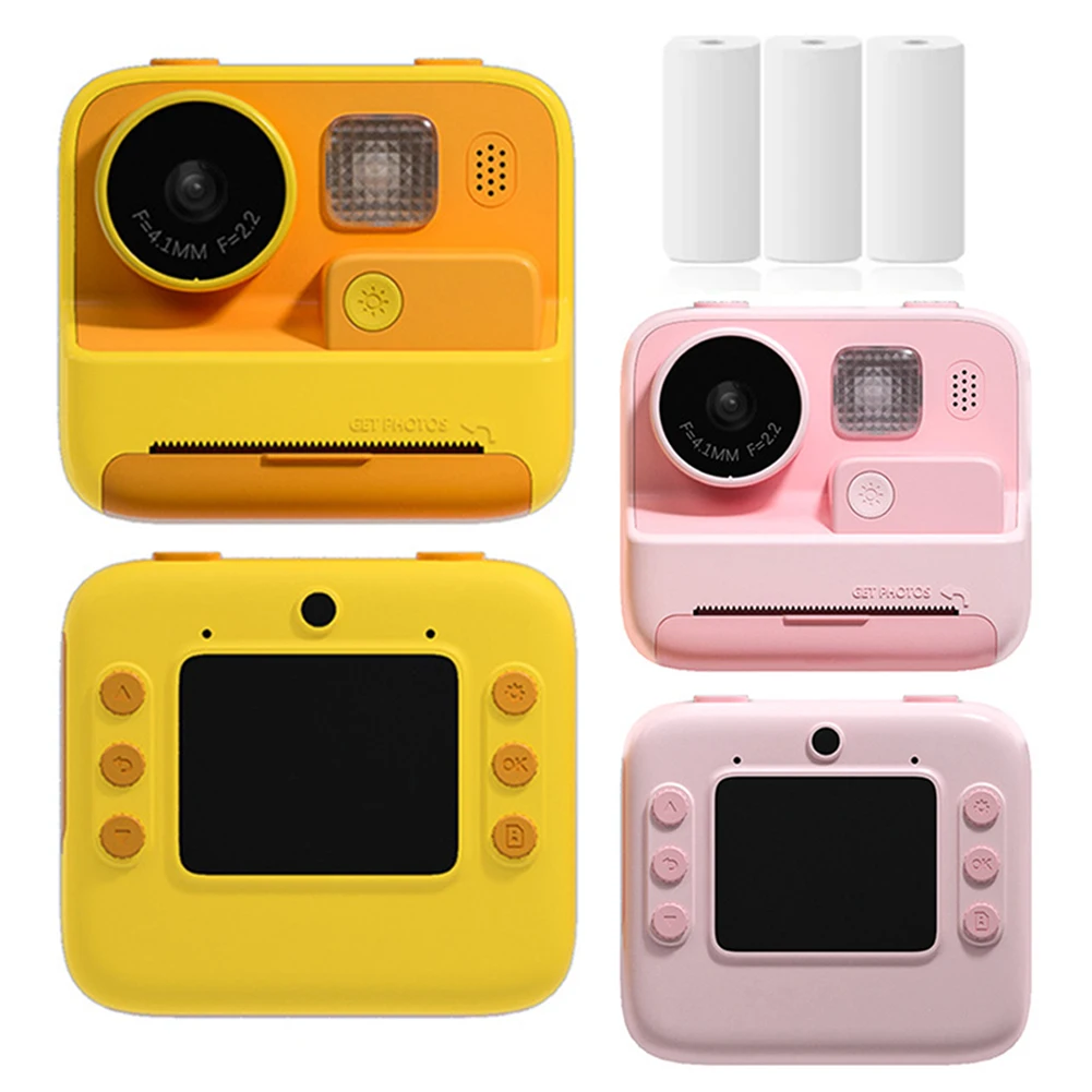 Kids Camera Instant Print 2.0in IPS Screen Child Camera with Thermal Print Paper 48MP HD 1080P Zero Ink for Girls Boys Aged 3-12