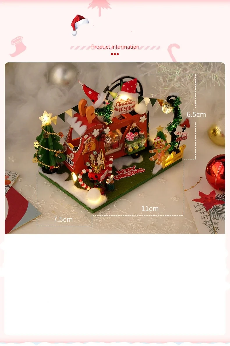 Christmas Gift Diy Dollhouse  miniatures Tiny Houses Doll House miniaturas Home Toys Birthday Gifts Scene of the Magic Detecti