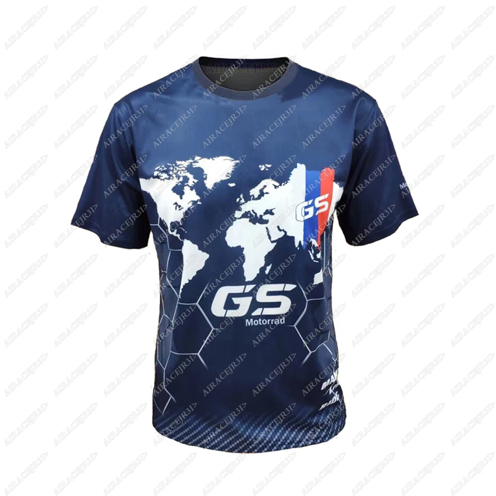GS Motorrad For BMW Motorcycle T-Shirt ADVENTURE Travel Mens Motorsport Racing Team Quick Dry Jerseys Navy Blue Summer Leisure