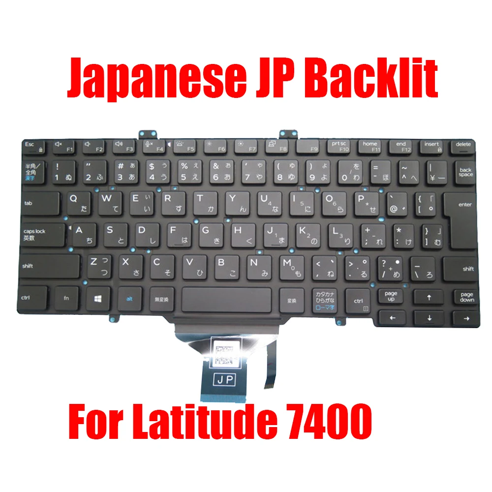 

Backlit Japanese JP Laptop Keyboard For DELL For Latitude 7400 0TGJJ4 TGJJ4 PK132EE1B45 NSK-EWABC 0J JA Black New