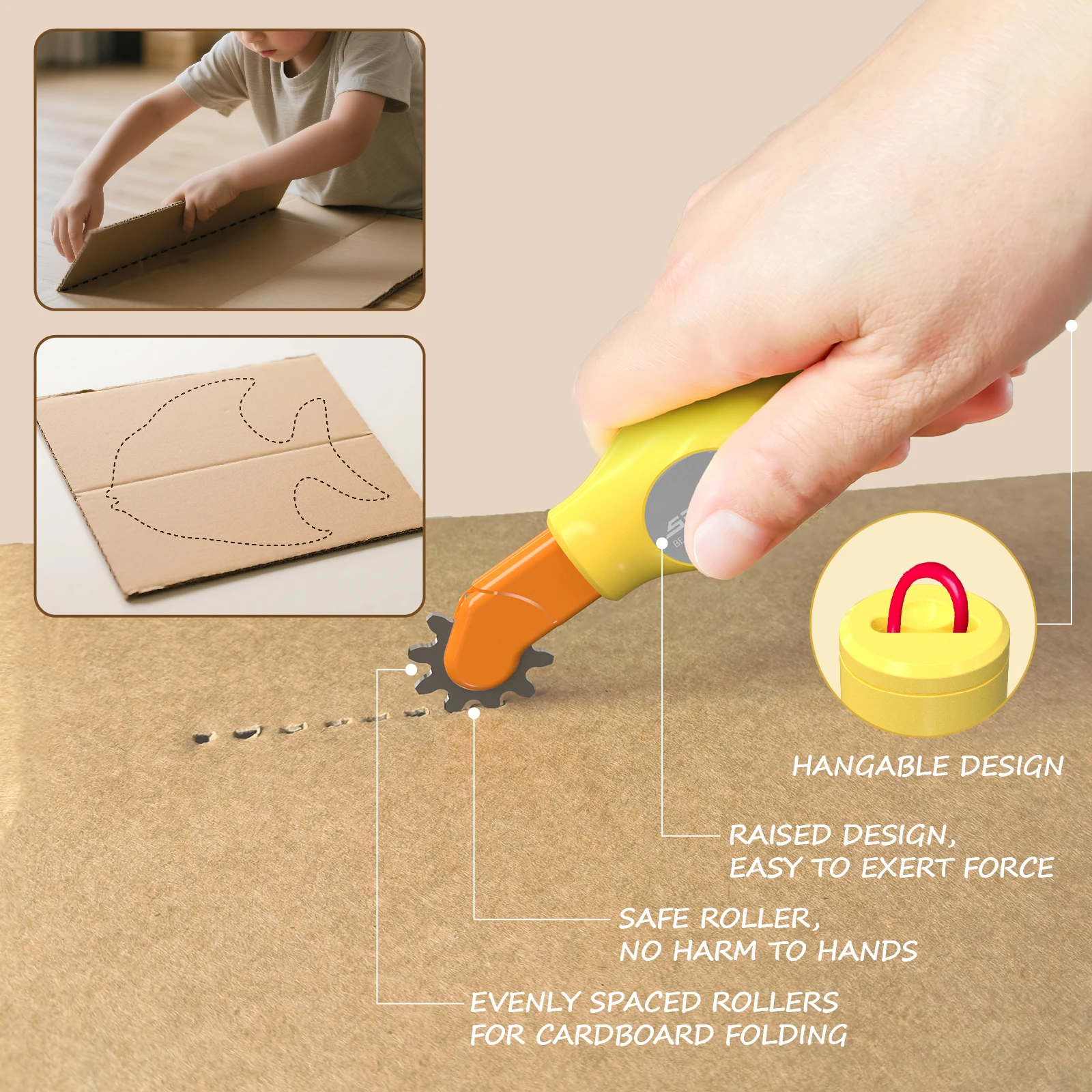 

Reusable Cardboard Box Punch for Child-Safe Tool - Cardboard Perforator for Home DIY & Craft Projects