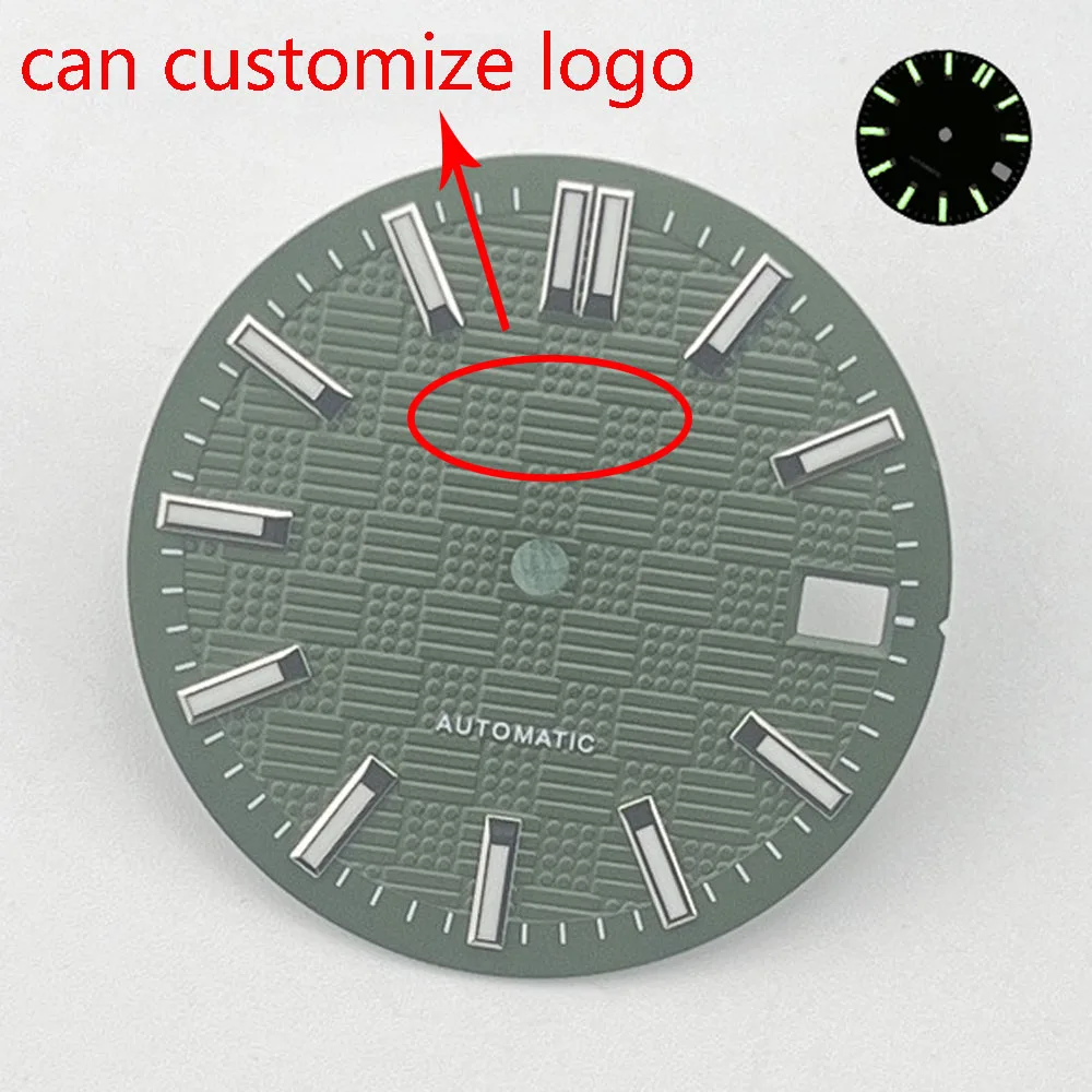 28.5mm NH35 dial green luminous modified diving watch dial NH35 suitable for NH35 automatic movement watchmods customized logo