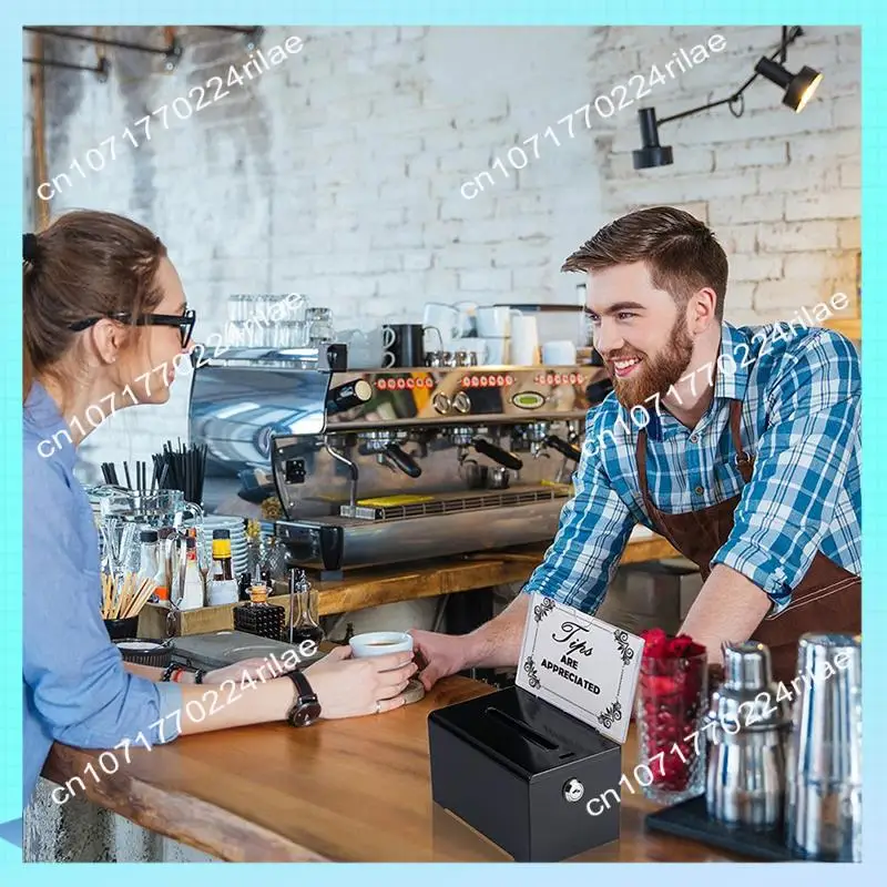 

A17Z Коробка для пожертвований с замком - Акриловая коробка для предложений со слотом, коробка для голосования с держателем для лотереи, голосования