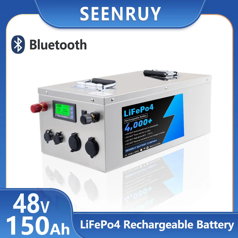 48v 150AH Long endurance Lifepo4 Battery Pack with BMS Perfect  for Rv travel Outdoor camping emergency power With 15A Charger