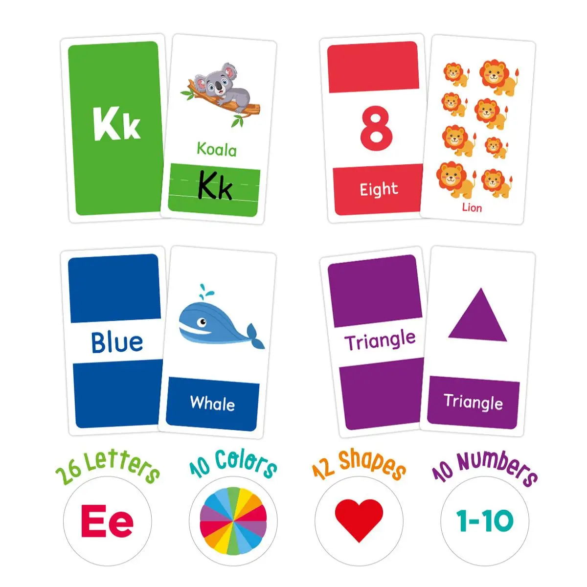 58PCS ABC Alphabet Flashcards Montessori Early Education Toys Baby  Shapes Animals Learning Cards Games Puzzles For Kids Gifts