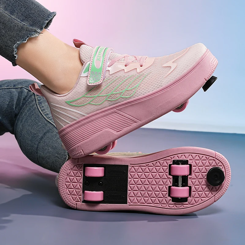 Children's Double Wheel Roller Skates Walking Shoes Removable Wheels Children's Roller Skates Children's Roller Skates