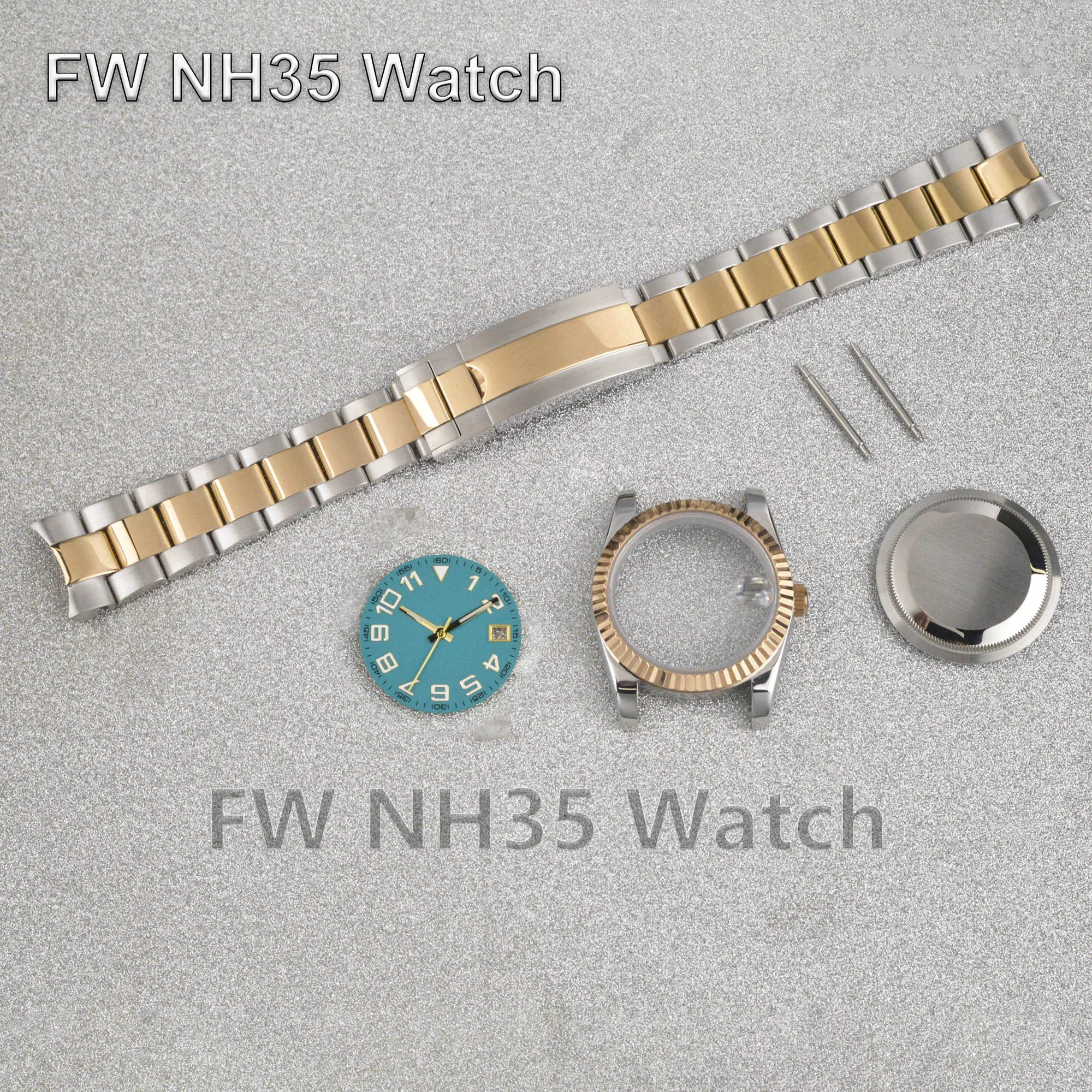 NH35 Case Bracelet Dial Hands DIY Watch Parts Repair Tool 36mm/39mm Case for Datejust fit NH34/NH35/NH36 Automatic Movement