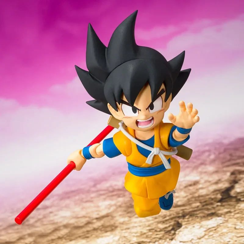 In Stock Bandai Original SHF Dragon Ball Son Goku (Mini) -DAIMA Anime Action Figure Finished Model Kit Toy Gifts for Kids