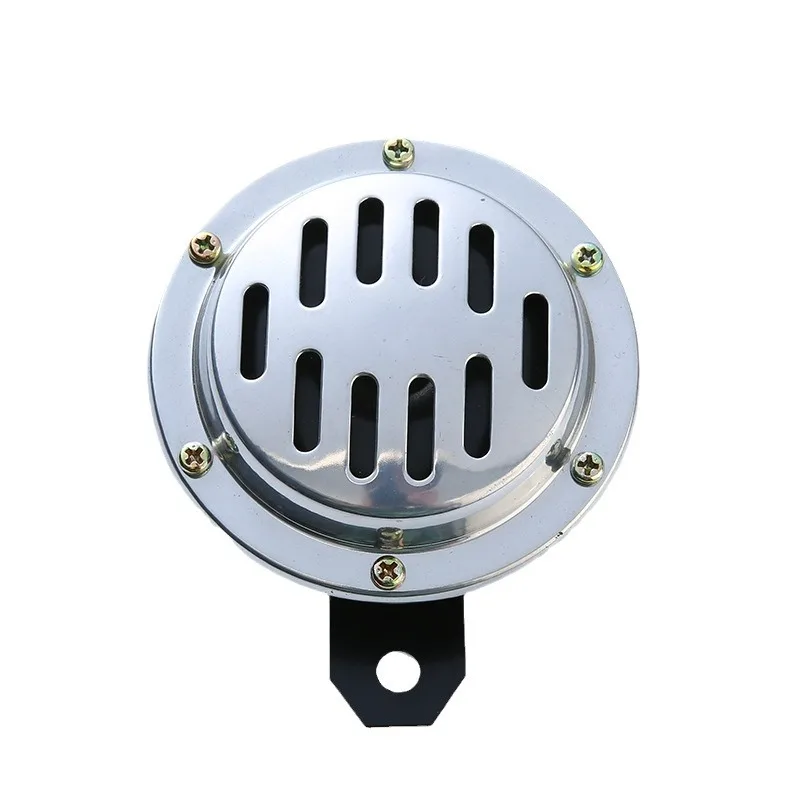 12V Car Horn Motorcycle Electric Horn Chrome Plated Waterproof Loud Horn Motorbike Vehicle Classic Horn With Cover Universal ﻿