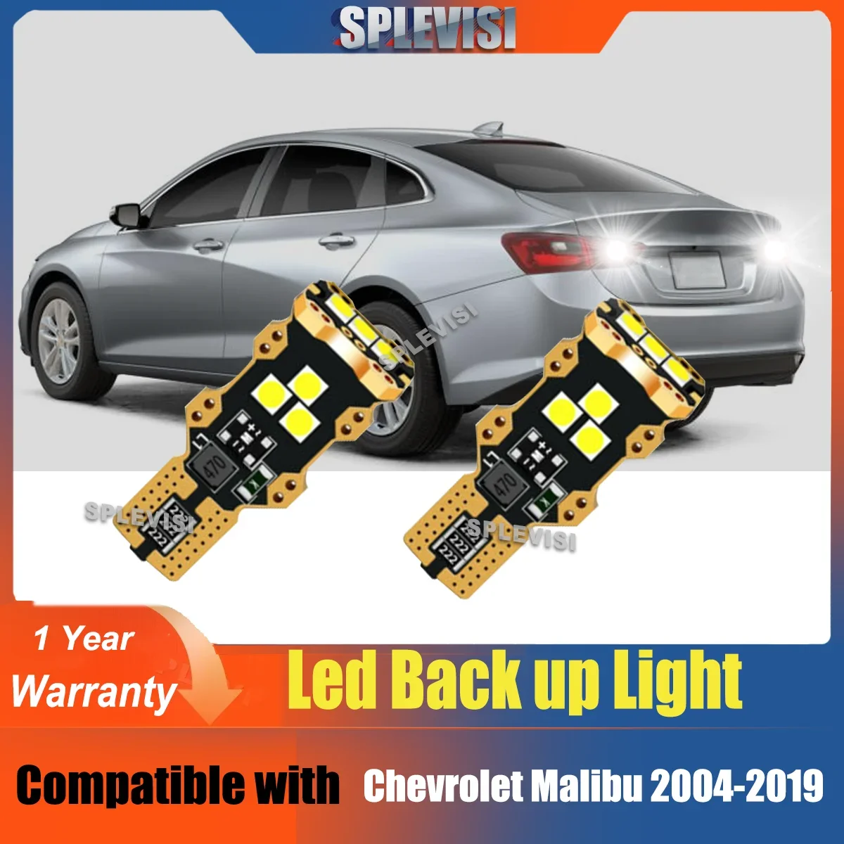 2xT15 Backup Reverse Light Bulb 12V For Chevrolet Malibu 2004 2005 2006 2007 2008 2009 2010 2011 2012 2013 2014 2015 2016-2019