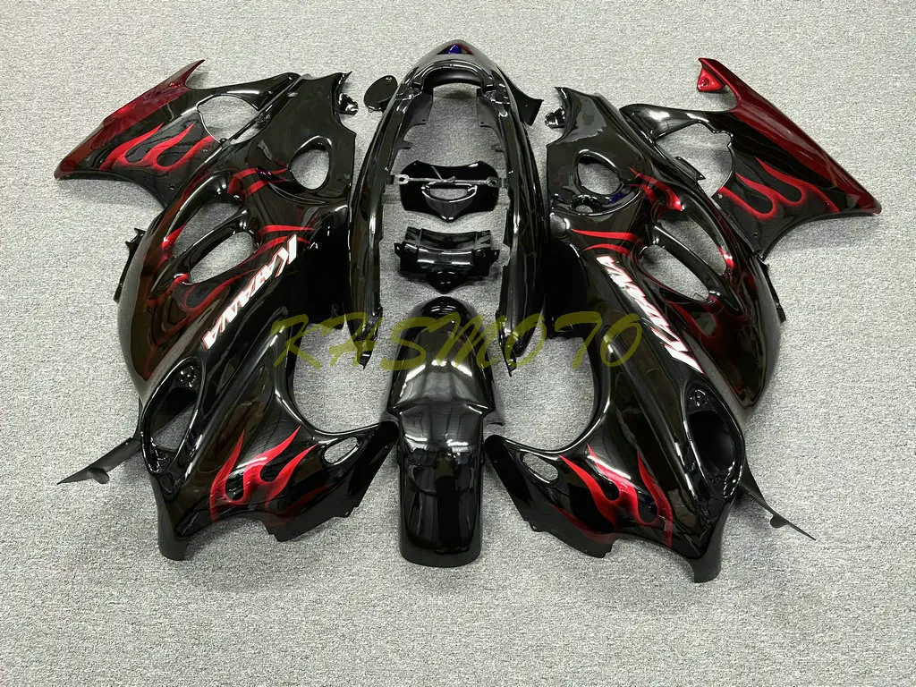 Motorcycle Fairings Kit for SUZUKI GSXF600 GSXF750 2003 2004 2005 2006 GSX600F GSX750F 03-06 Red Flames Black Bodywork Set