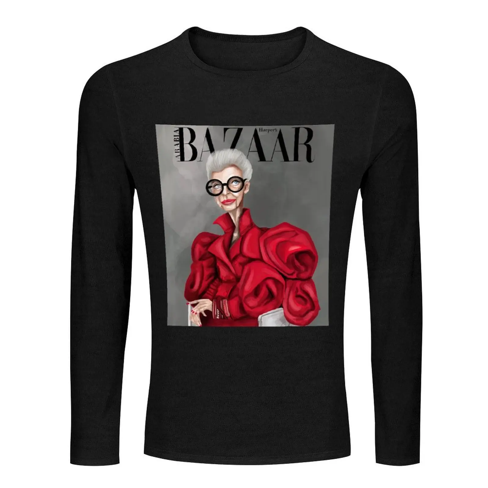تي شيرت Iris Apfel wird 100 - غطاء مجلة طويل تي شيرت مضحك تي شيرت لطيف ملابس مخصصة تي شيرت رجالي للتمرين